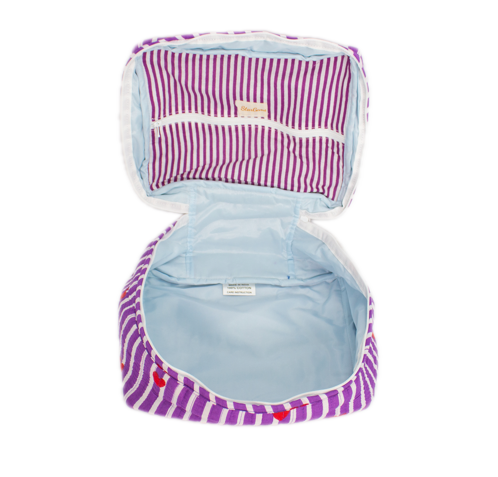 Paars Hart Vanity bag