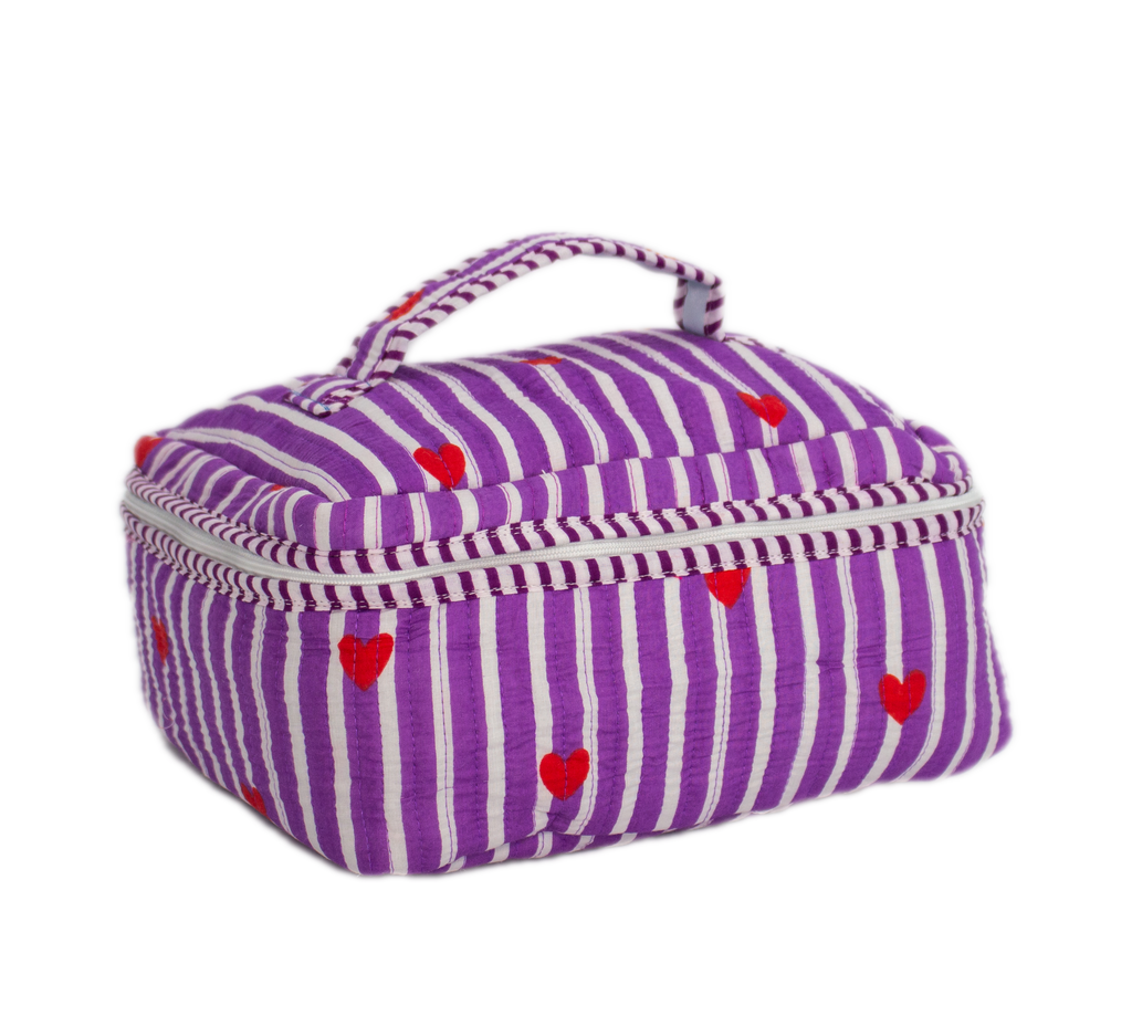 Paars Hart Vanity bag