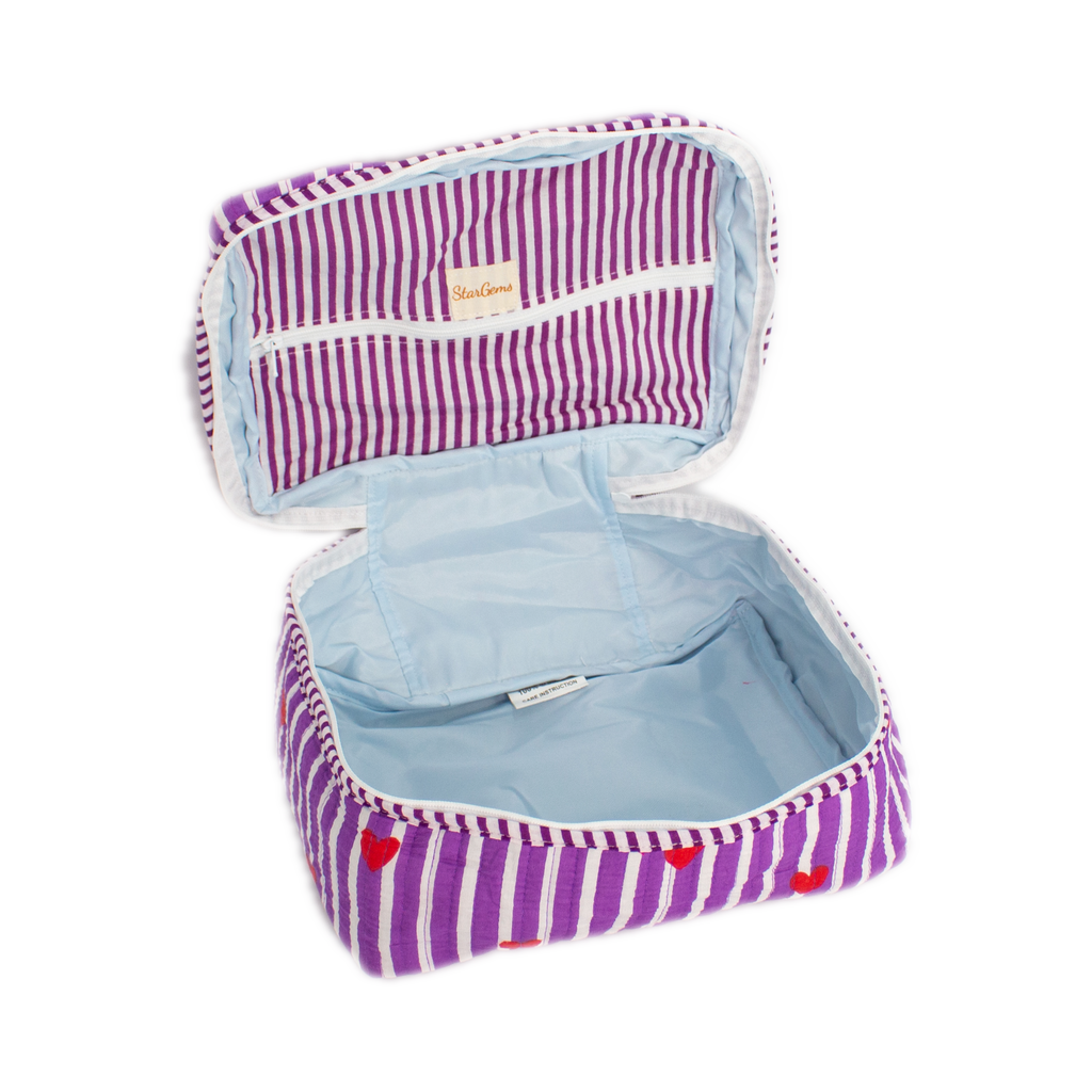 Paars Hart Vanity bag