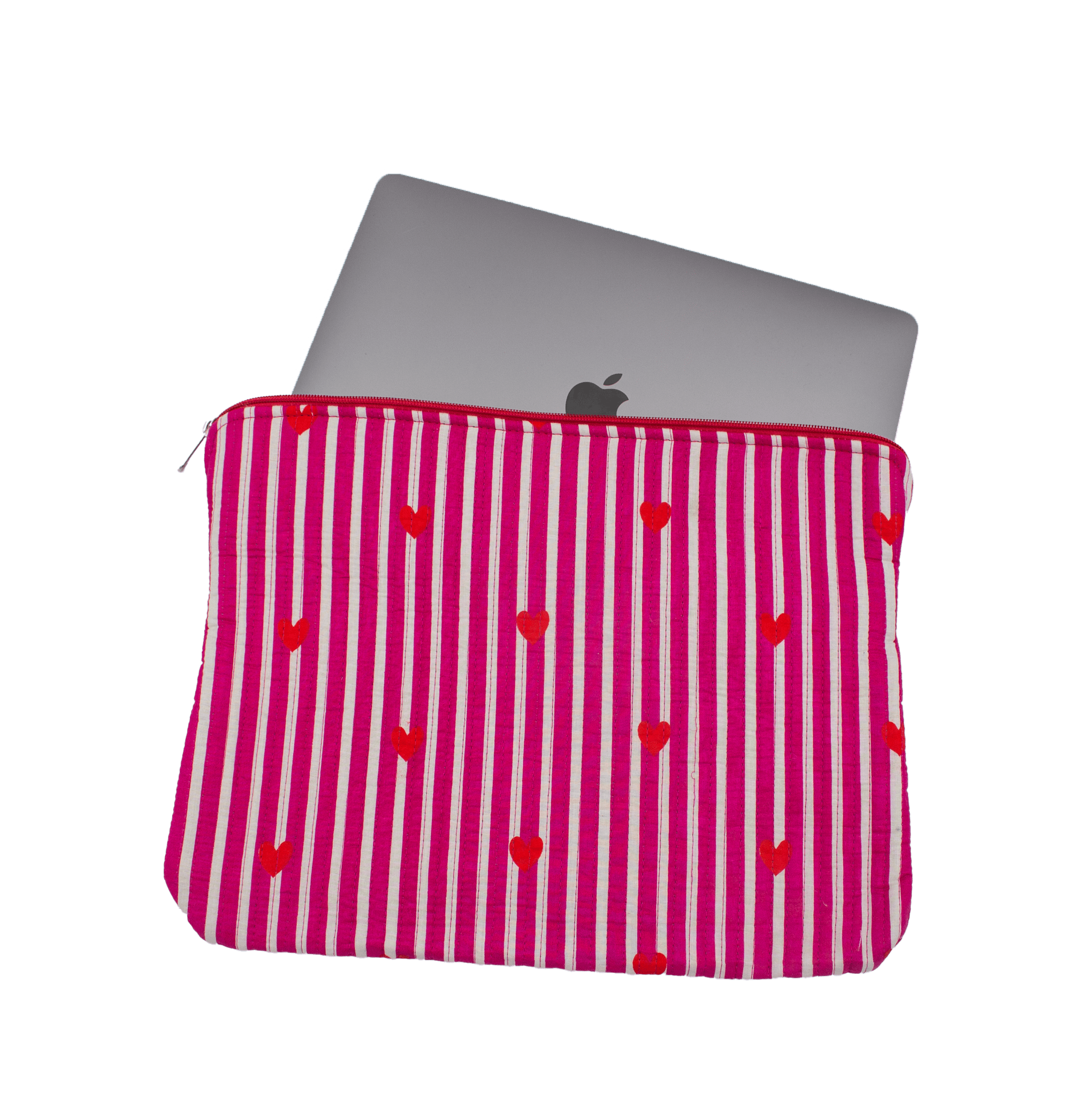 Donkerroze hart Laptophoes - StarGems