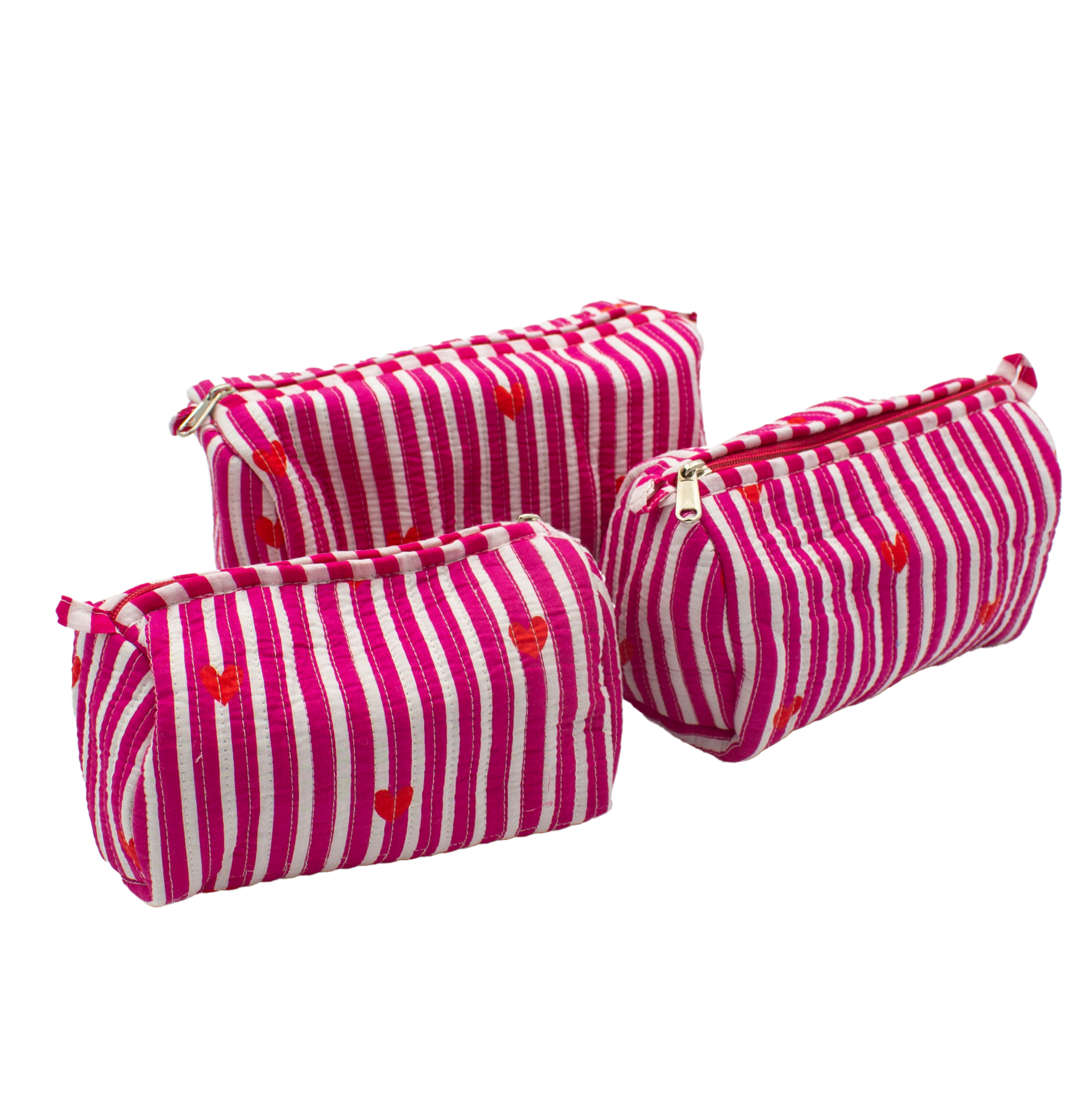 Donkerroze hart Pouch set - StarGems
