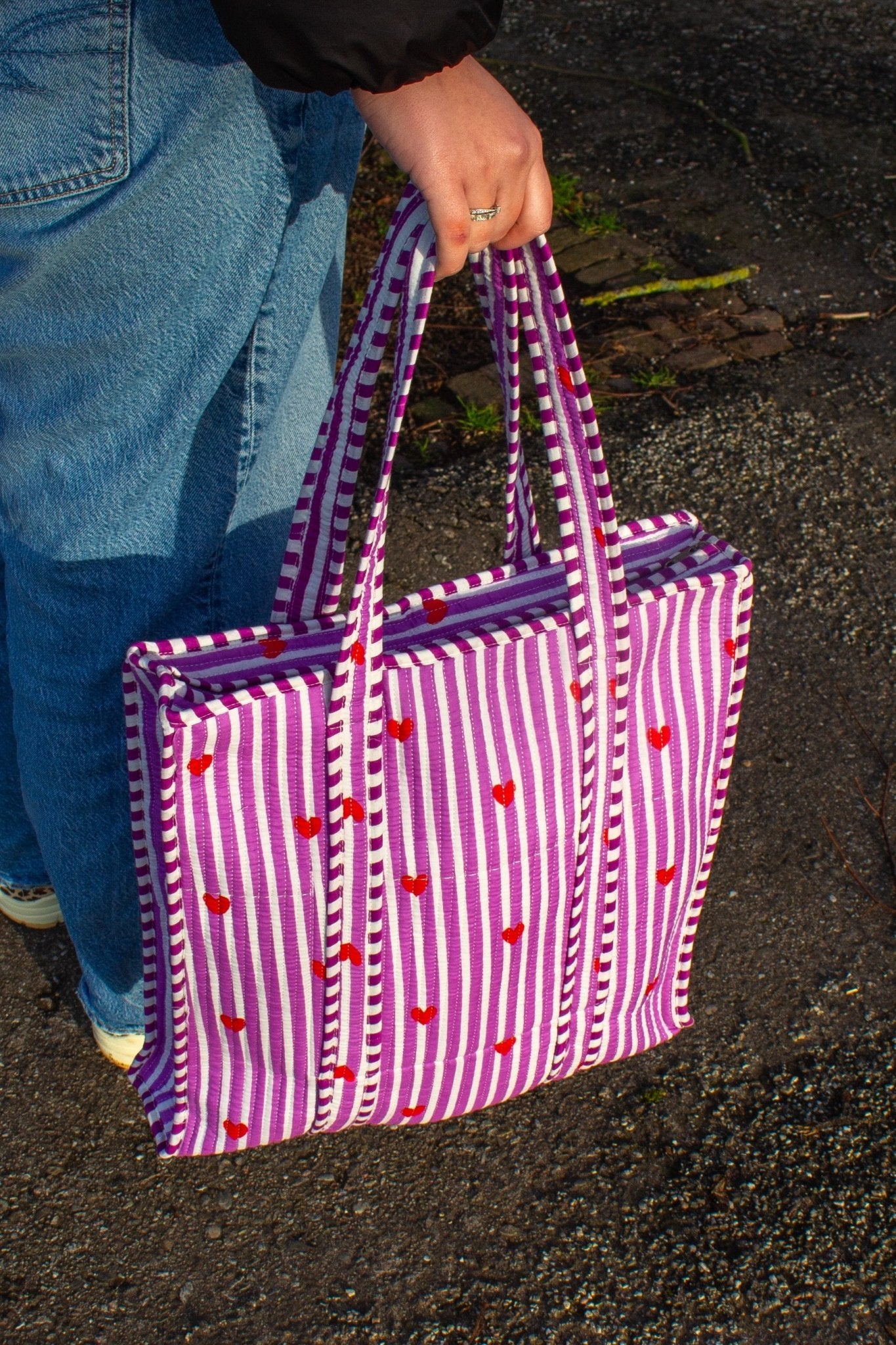 Paars hart Tote bag - StarGems